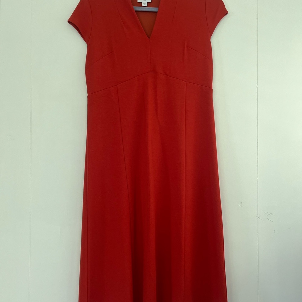 J. Jill Monterey Knit Midi Dress Orange Red Rust Fall Size XS - Picture 5 of 16